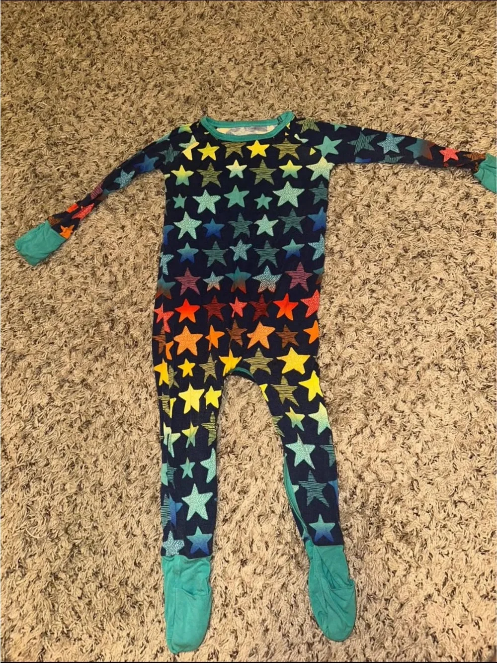 Little Sleepies Bamboo Crescent Zippy- Multicolor Stars